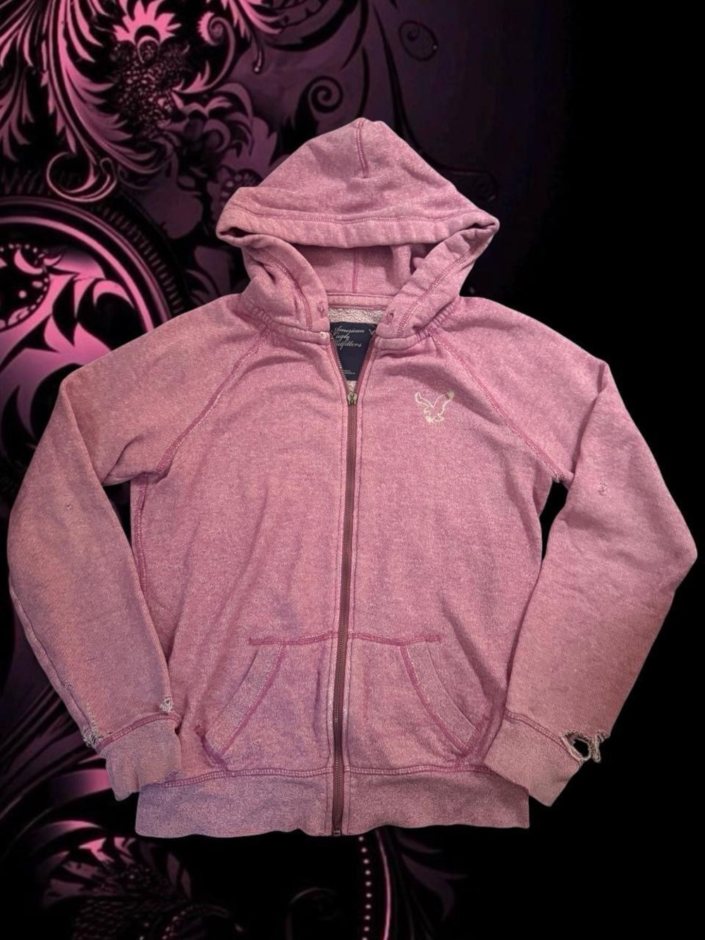 American Eagle Outfitters Girls Pink Zip-Up Hoodie